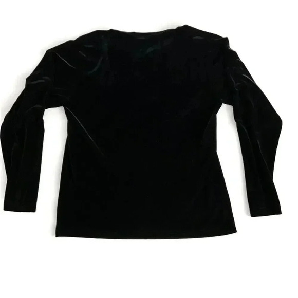 Pop Icon Womens XL Black Long Sleeve‎ Velour Top - Picture 4 of 5